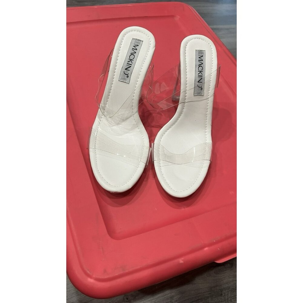 NEW! Mackin J Evening Heels Sandals Women Shoes Size 10 Med, Clear